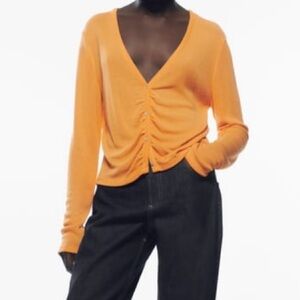 NWT Zara Buttoned Ruched Jacket